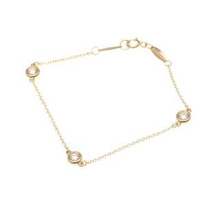 TIFFANY 18k Gold Diamond Charm Bracelet